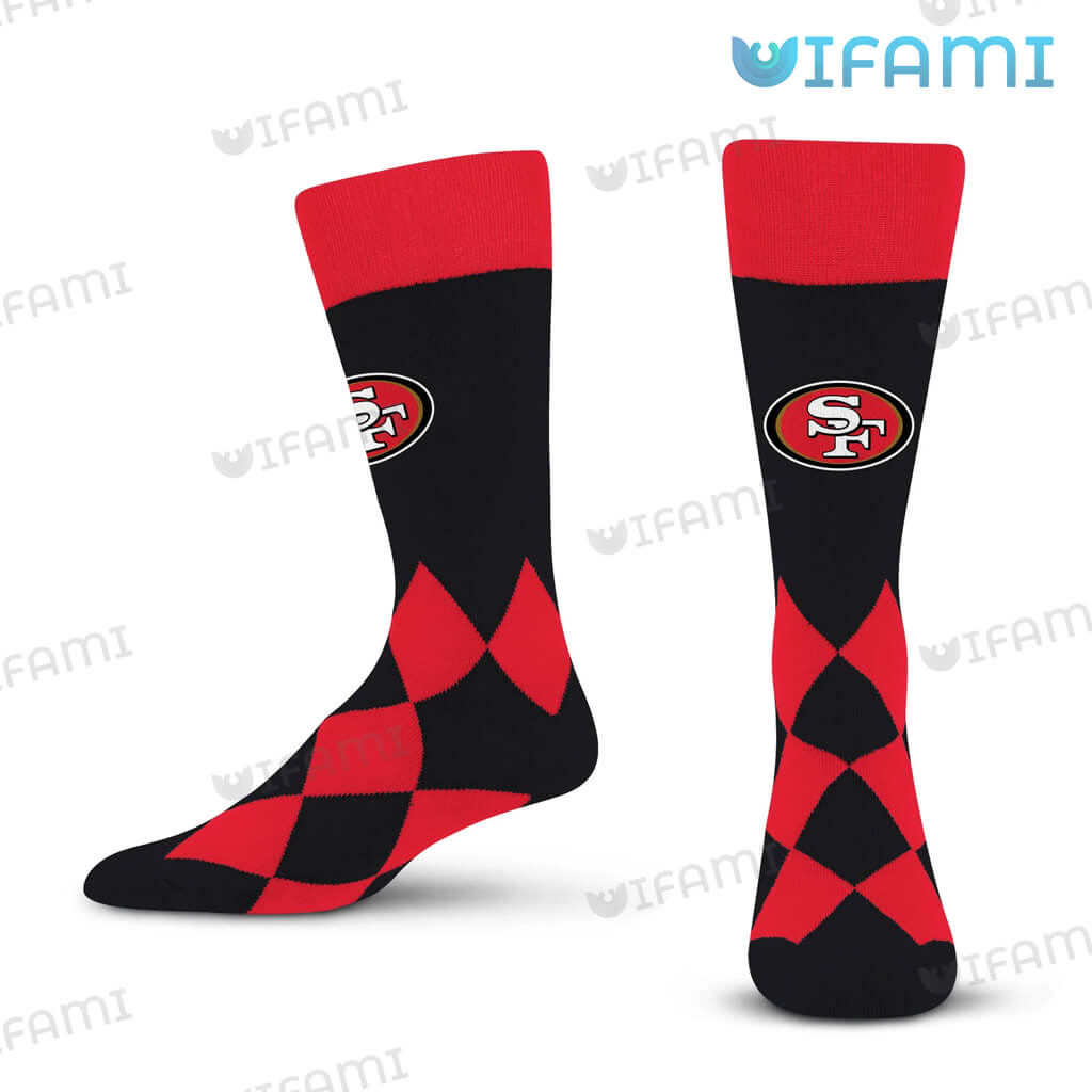 Classic San Francisco 49ers Red And Black Logo Socks 49ers Gift