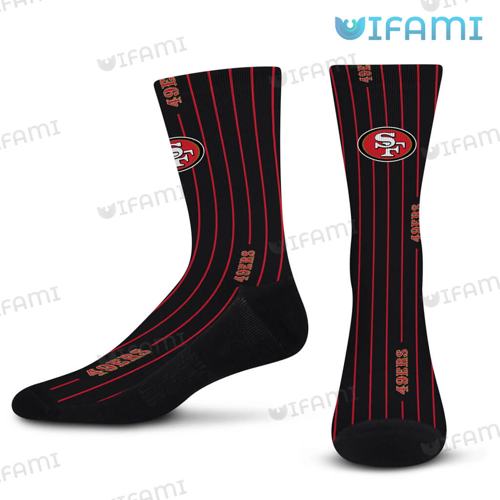 Black San Francisco 49ers Red Stripe Pattern Socks 49ers Gift