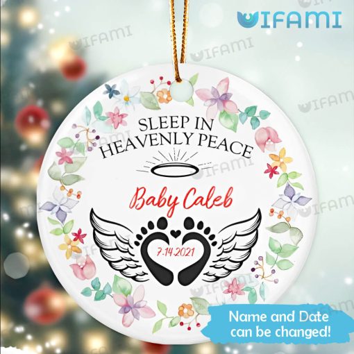 Sleep In Heavenly Peace Ornament Personalized Miscarriage Christmas Ornament Gift