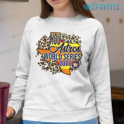 Astros Shirt Women World Series Leopard Pattern Champions 2022 Houston Astros Sweatshirt