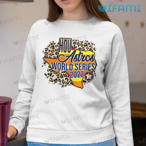 Astros Shirt Women World Series Leopard Pattern Champions 2022 Houston Astros Gift