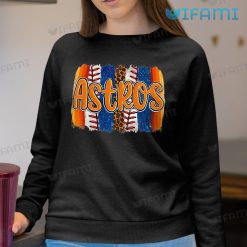 Astros Shirt Womens Baseball Lace Leopard Houston Astros Sweatshirt