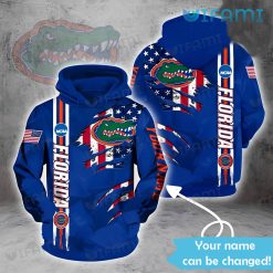 Blue Florida Gators Hoodie 3D Custom Name Logo Gators Gift