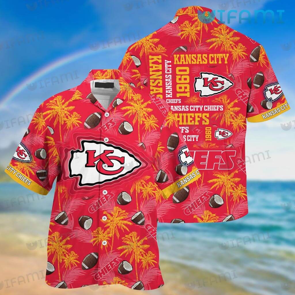 Chiefs Hawaiian Shirt Green Tropical Leaves Kansas City Gift