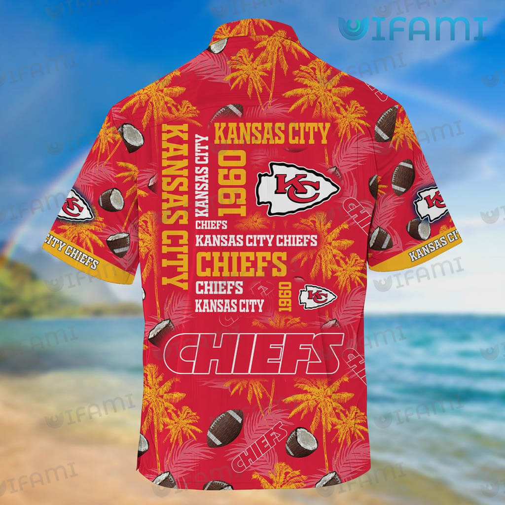 Kansas City Chiefs NFL Summer Button Up Hawaiian Shirt & Short