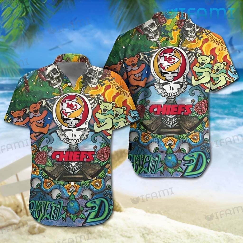 Chiefs Hawaiian Shirt Grateful Dead Bears Train Kansas City Gift -  Personalized Gifts: Family, Sports, Occasions, Trending