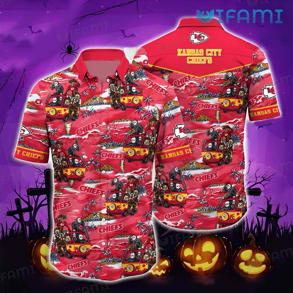 Get Your Freak on at the Beach with our Chiefs Hawaiian Shirt Horror Characters Gift!
