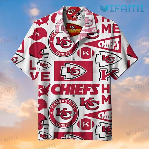 Chiefs Hawaiian Shirt Love Hat Football Helmet Kansas City Chiefs Gift