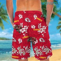 Chiefs Hawaiian Shirt Mascot Hibiscus Pattern Kansas City Short Back