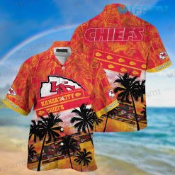 Chiefs Hawaiian Shirt Tropical Leaf Pattern Logo Kansas City Chiefs Gift