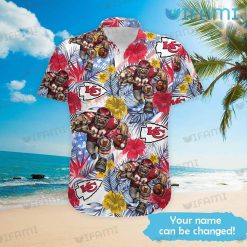 Custom Name Chiefs Hawaiian Shirt Mascot Kansas City Present Front