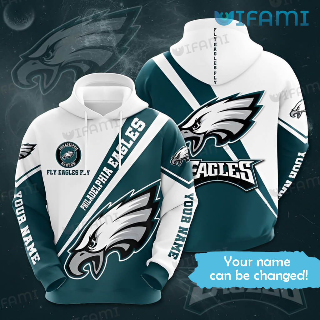 Custom Philly Eagles Hoodie 3D Fly Eagles Fly White Green Philadelphia  Eagles Gift - Personalized Gifts: Family, Sports, Occasions, Trending