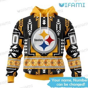 Custom Steelers Hoodie 3D Native American Texture Logo Pittsburgh Steelers Gift