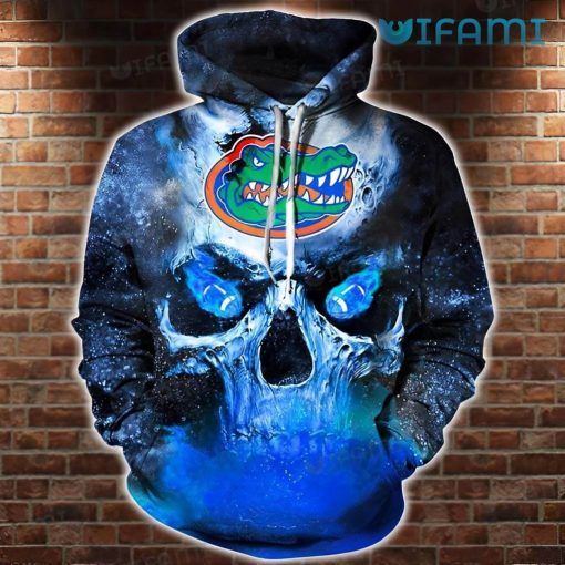 Florida Gators Zip Up Hoodie 3D Skull Galaxy Background Logo Gators Gift