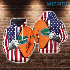 Gators Hoodie 3D Hand Pull Out USA Flag Logo Florida Gators Gift