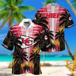 KC Chiefs Hawaiian Shirt Coconut Tree Pattern Kansas City Gift