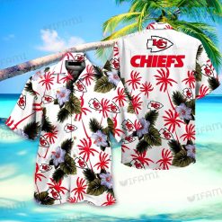 KC Chiefs Hawaiian Shirt Hibiscus Tropical Leaf Kansas City Gift