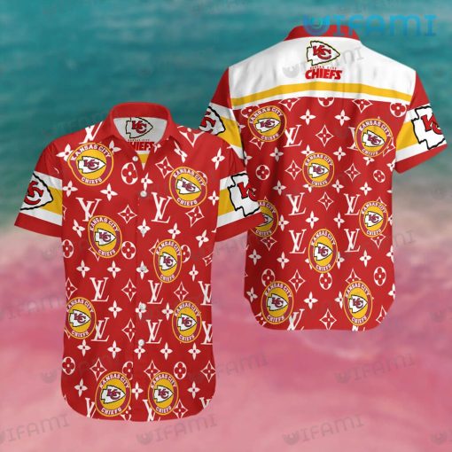 KC Chiefs Hawaiian Shirt LV Pattern Kansas City Chiefs Gift