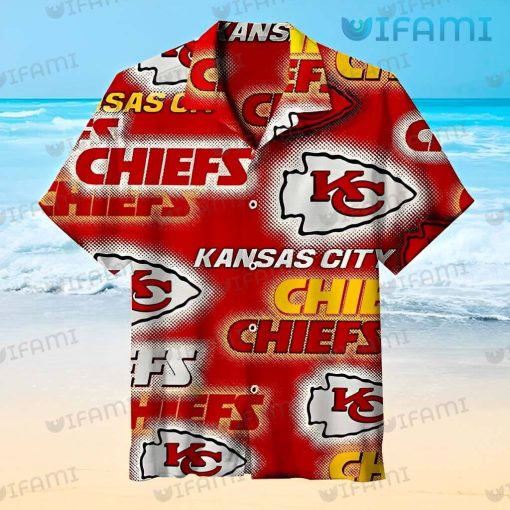 KC Chiefs Hawaiian Shirt Logo Pattern Kansas City Chiefs Gift