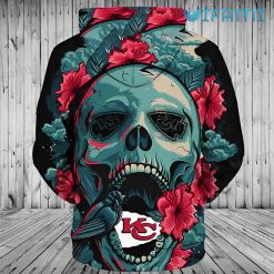 KC Chiefs Hoodie 3D Bird Skull Flower Unique Kansas City Chiefs Present Back