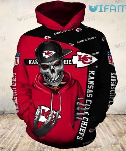 KC Chiefs Hoodie 3D Death Wearing Hat Logo Kansas City Chiefs Gift