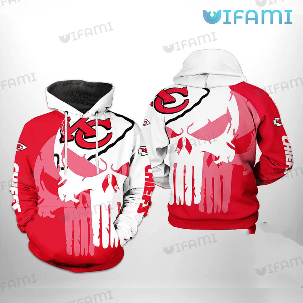 Awesome KC Chiefs 3D Punisher Skull Hoodie Kansas City Chiefs Gift