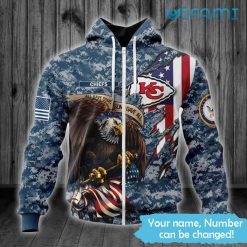 KC Chiefs Military Hoodie 3D All Gave Some Some Gave All Eagles USA Flag Kansas City Chiefs Zipper Hoodie