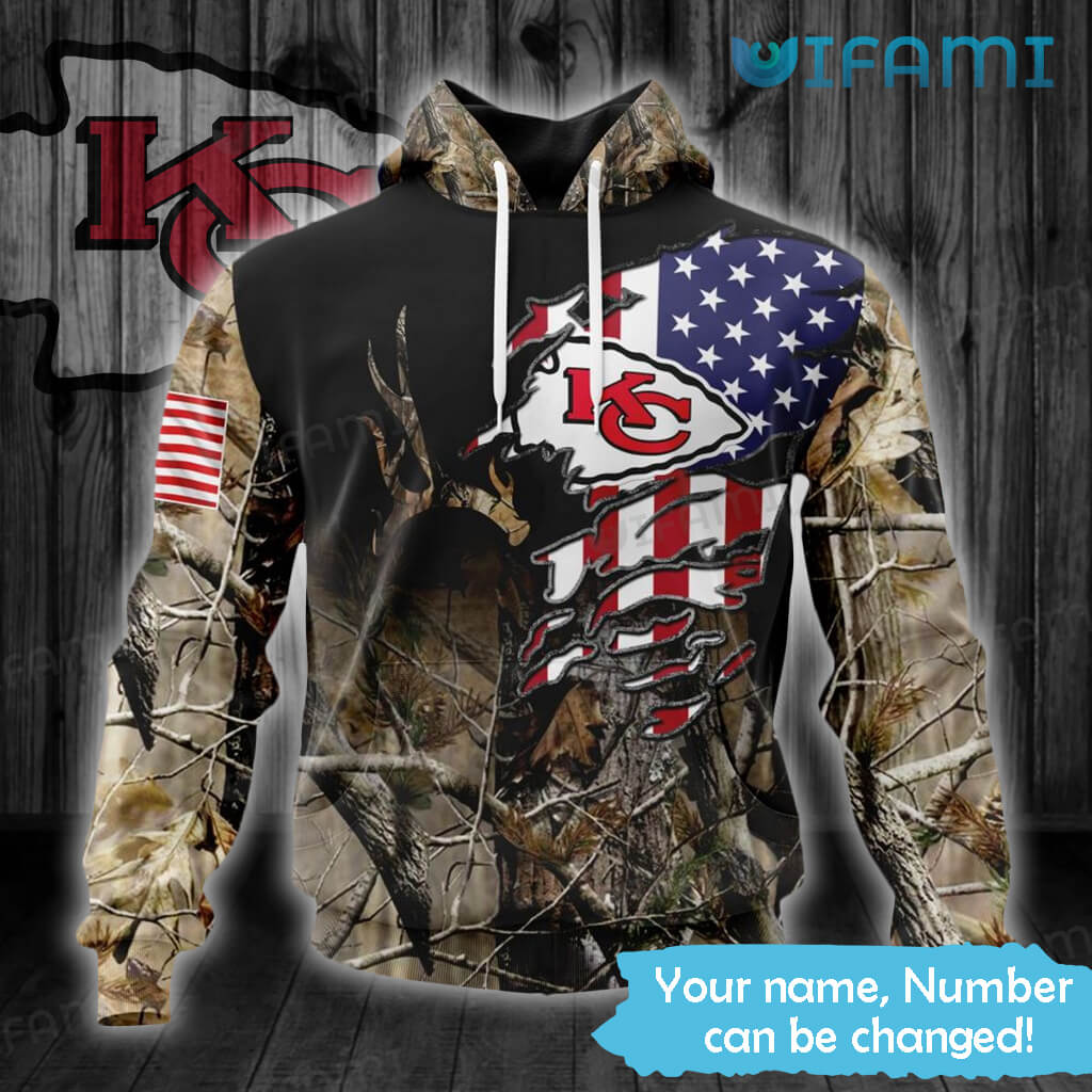 Kansas City Chiefs Camo Hoodie 3D American Flag Forest Pattern KC Chiefs  Gift - Personalized Gifts: Family, Sports, Occasions, Trending