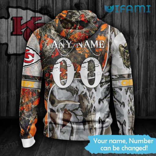 Kansas City Chiefs Camo Hoodie 3D Wildfire Death Hunting KC Chiefs Gift