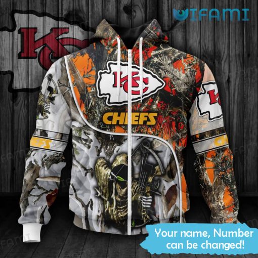 Kansas City Chiefs Camo Hoodie 3D Wildfire Death Hunting KC Chiefs Gift