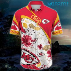Kansas City Chiefs Hawaiian Shirt Hibiscus Rose Chiefs Present Front