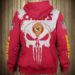 Kansas City Chiefs Hoodie 3D Punisher Skull KC Chiefs Present