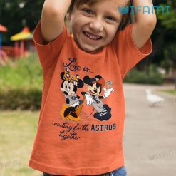 Love Is Rooting For The Astros Together Shirt Houston Astros Kid Tshirt