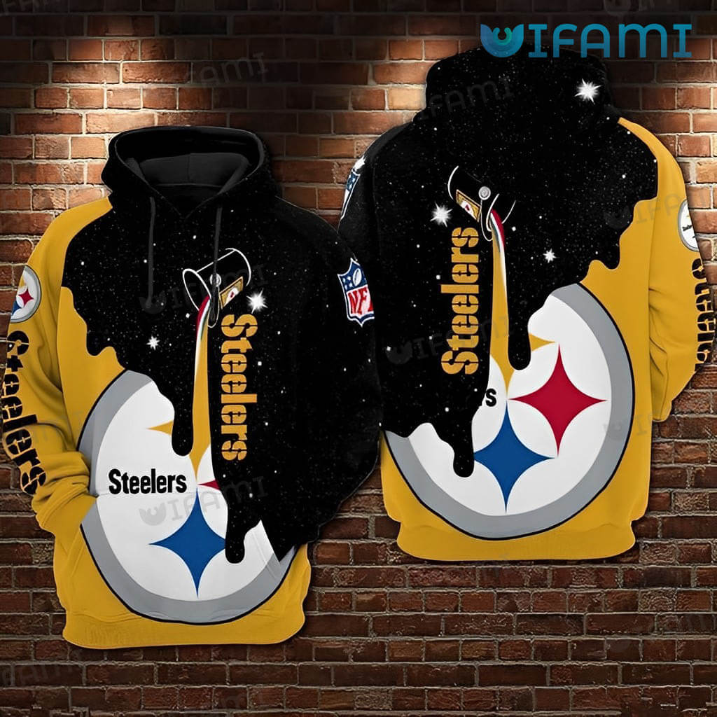 Steelers logo melts into hoodie - hot gift for fans.