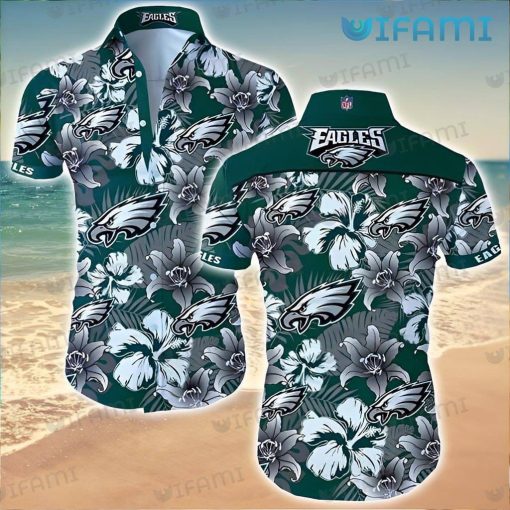 Philadelphia Eagles Hawaiian Shirt Logo Flower Hibiscus Tropical Philadelphia Eagles Gift
