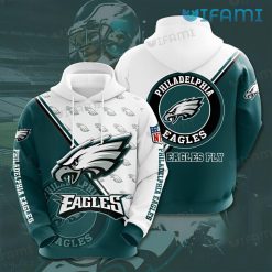 Philadelphia Eagles Hoodie 3D Logo Kelly Green White Philadelphia Eagles Gift