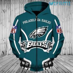 Philadelphia Eagles Hoodie 3D Logo Philadelphia Eagles Zipper Hoodie