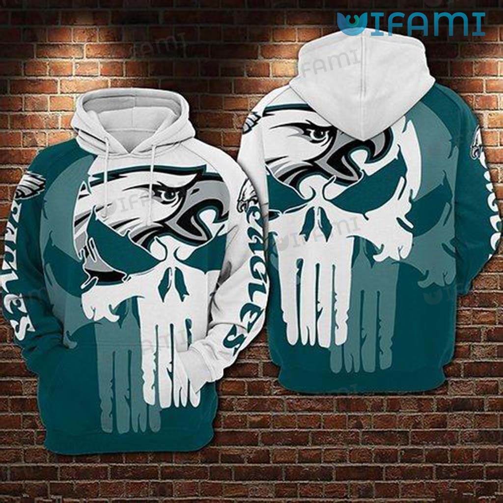 Unleash Your Inner Punisher with Eagles Hoodies: Zip Up, Crewneck or All Over Print!