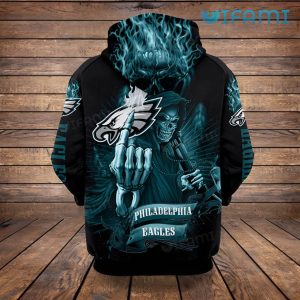 N.F.L.Philadelphia Eagles Team Football & Eagles Logo Skull 3D Hoodie All  Over Print Shirt –