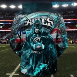Philly Eagles Hoodie 3D Grim Reaper Foootball USA Flag Background Philadelphia Eagles Present