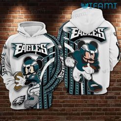 Philly Eagles Hoodie 3D Mickey Mouse Hug Football Logo Philadelphia Eagles Gift