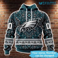Philly Eagles Hoodie 3D Native American Texture Custom Name Philadelphia Eagles Gift