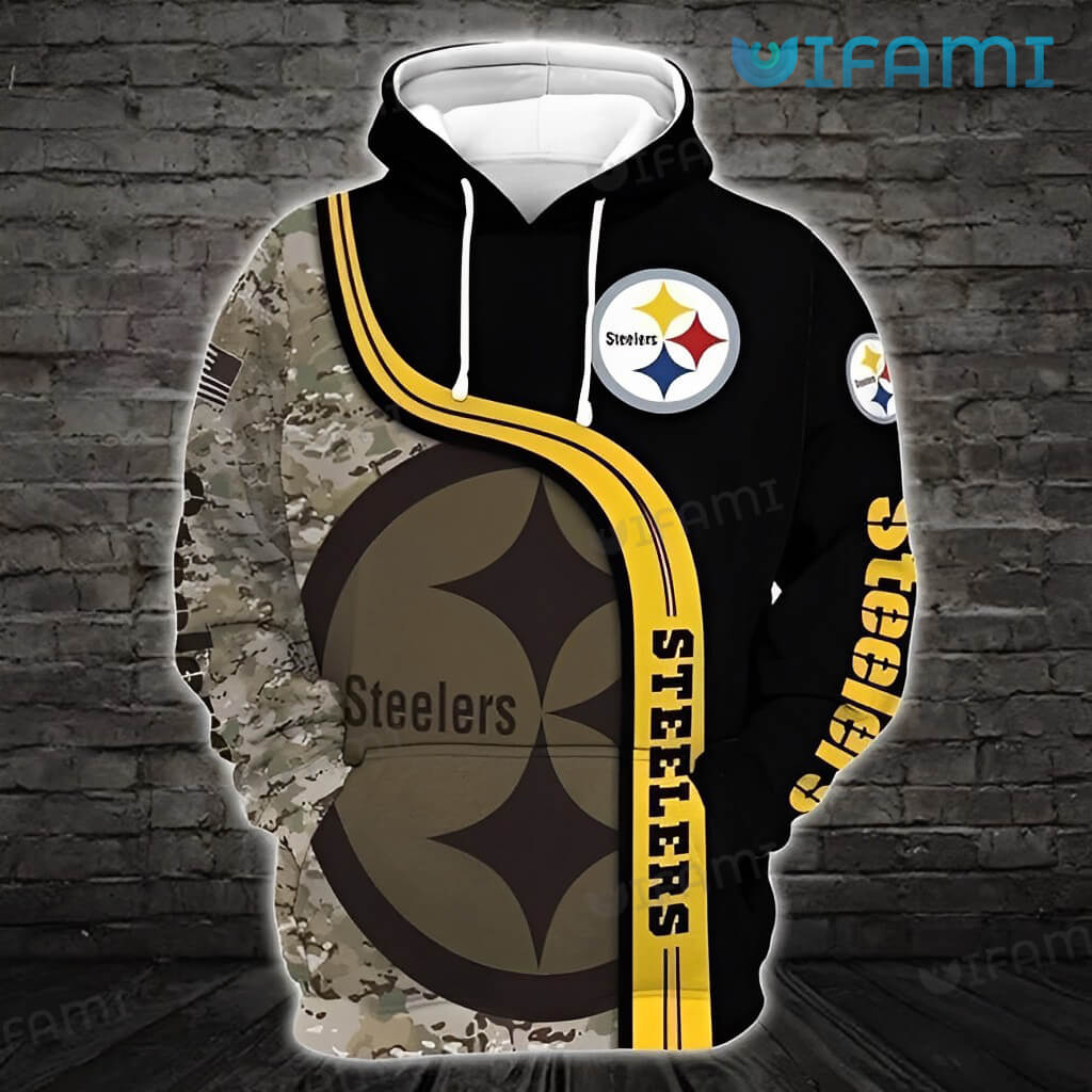 Pittsburgh Steelers Camo Hoodie 3D Big Logo Steelers Gift ...
