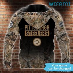 Pittsburgh Steelers Camo Hoodie 3D Custom Name Steelers Present Back