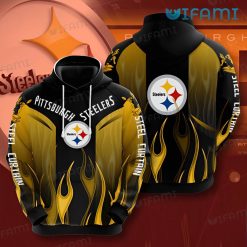 Pittsburgh Steelers Hoodie 3D Flame Steel Curtain Gift For Steelers Fan