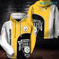Pittsburgh Steelers Hoodie 3D White Yellow Logo Steelers Gift
