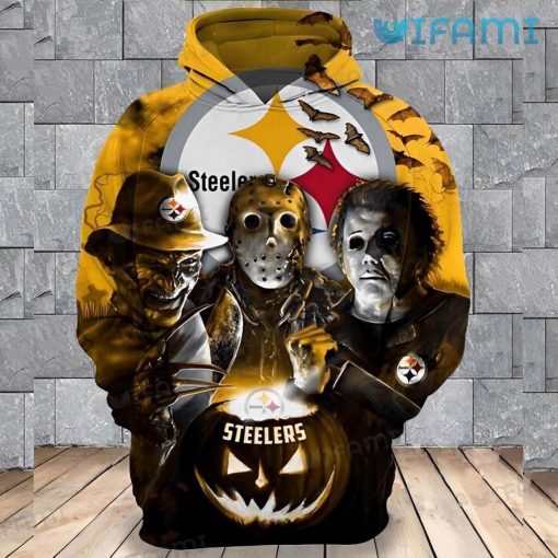Steelers Hoodie 3D Jason Michael Freddy Jack-O’-Lantern Halloween Pittsburgh Steelers Gift
