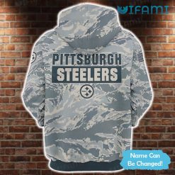 Steelers Army Hoodie 3D Custom Name Logo Pittsburgh Steelers Present Back