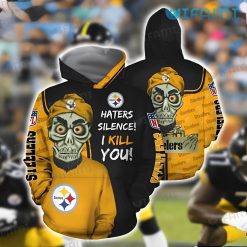 Steelers Hoodie 3D Achmed Skull Haters Silence I Kill You Black Gold Pittsburgh Steelers Gift