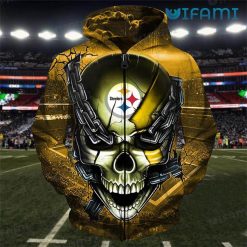 Steelers Hoodie 3D Chained Skull Acrisure Stadium Pittsburgh Steelers Gift
